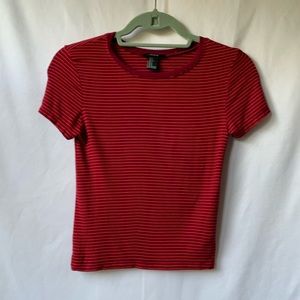 Forever 21 striped crop tee